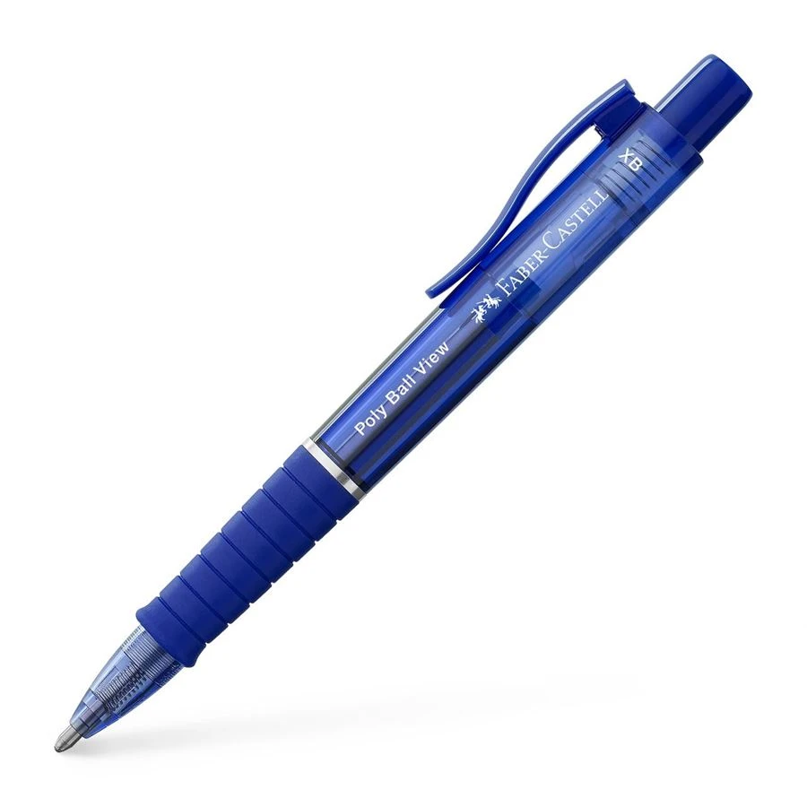 Faber-Castell Poly View Blue Ballpoint Pen 3 Faber-Castell Poly View Blue Ballpoint Pen
