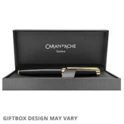 Caran D’ache Leman Ebony Black Gold Trim Fountain Pen MEDIUM -Office Supplies Store 15535 497