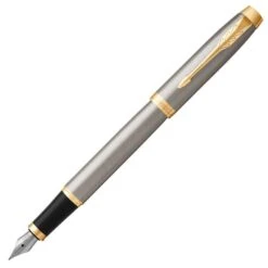 Parker IM Brushed Metal Gold Trim Fountain Pen