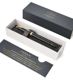 Parker Urban Muted Black Gold Trim Fountain Pen -Office Supplies Store 4293 1489
