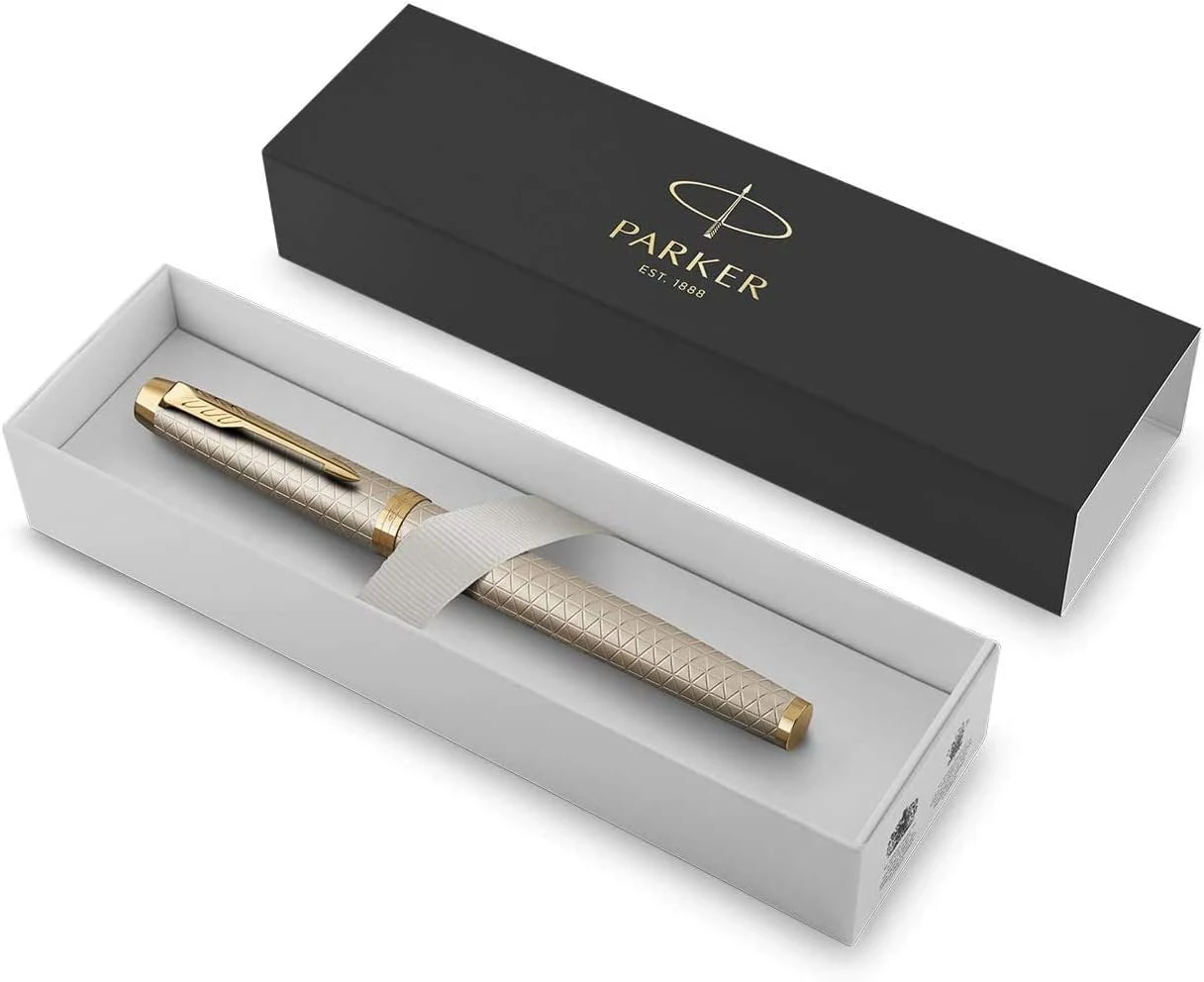 Parker Premium Warm Grey Gold Trim Fountain Pen 4 Parker Premium Warm Grey Gold Trim Fountain Pen - Image 2
