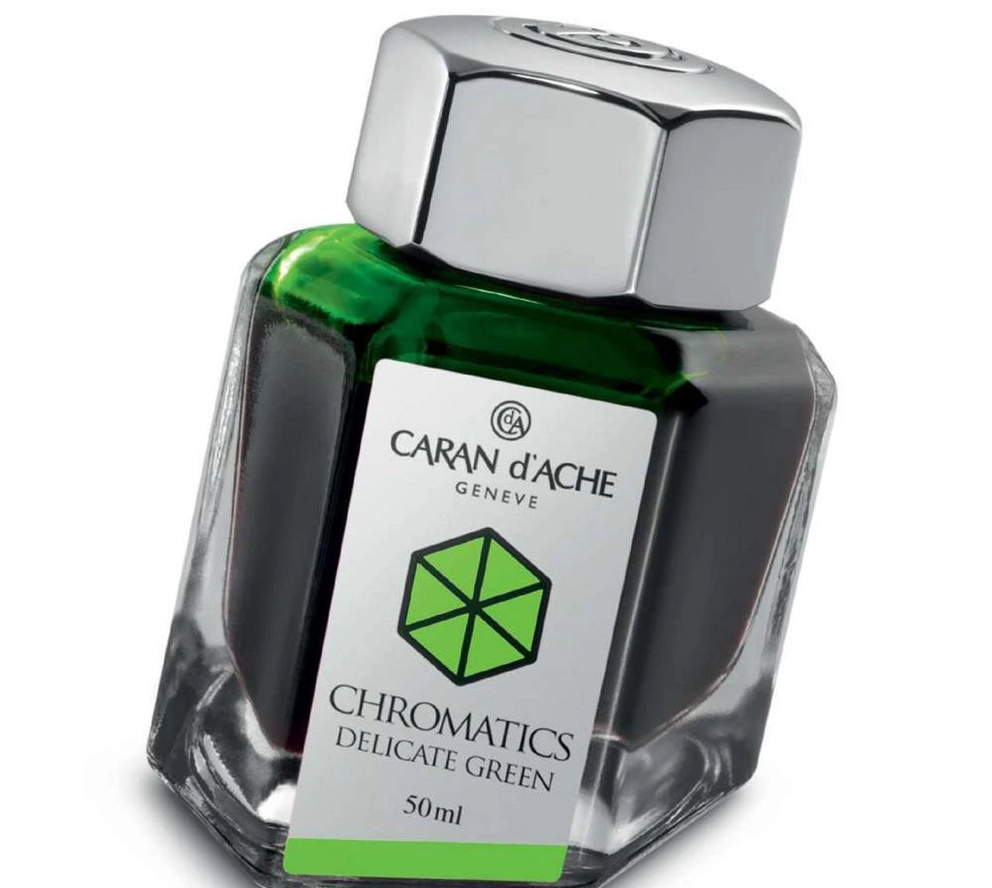 Caran D’Ache Delicate Green Chromatics 50ml Ink Bottle 3 Caran D’Ache Delicate Green Chromatics 50ml Ink Bottle