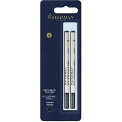 Waterman Black Rollerball Twin Pack Refills – Fine