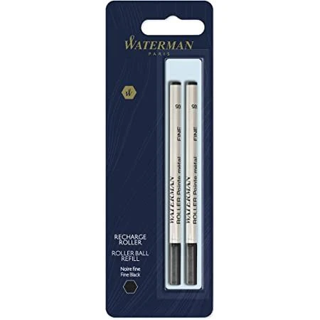 Waterman Black Rollerball Twin Pack Refills – Fine 3 Waterman Black Rollerball Twin Pack Refills – Fine