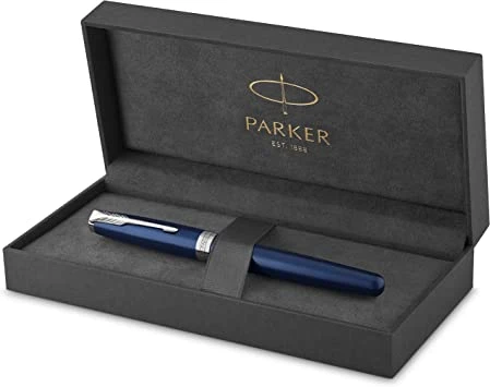 Parker Sonnet Blue Lacquer Chrome Trim Rollerball 4 Parker Sonnet Blue Lacquer Chrome Trim Rollerball - Image 2