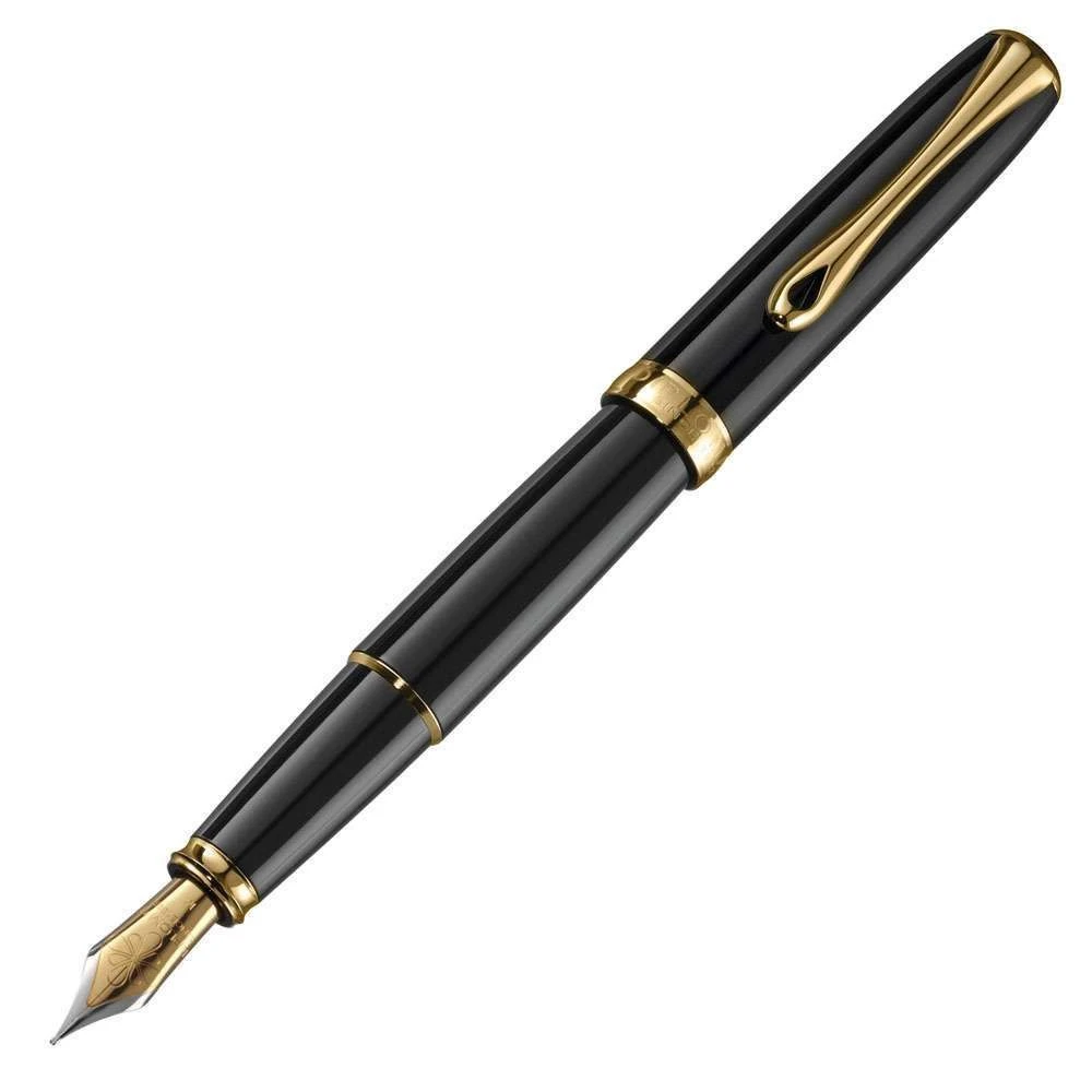 Diplomat Excellence A2 Black Lacquer Gold Trim 14ct Fountain Pen 3 Diplomat Excellence A2 Black Lacquer Gold Trim 14ct Fountain Pen