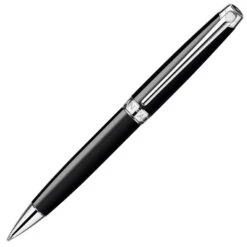 Caran D’ache Leman Ebony Black Silver Trim Ballpoint Pen