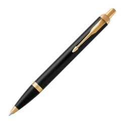 Parker IM Black Lacquer Gold Trim Ballpoint Pen