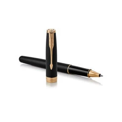 Parker Sonnet Matt Black Gold Trim Rollerball -Office Supplies Store image asset 2