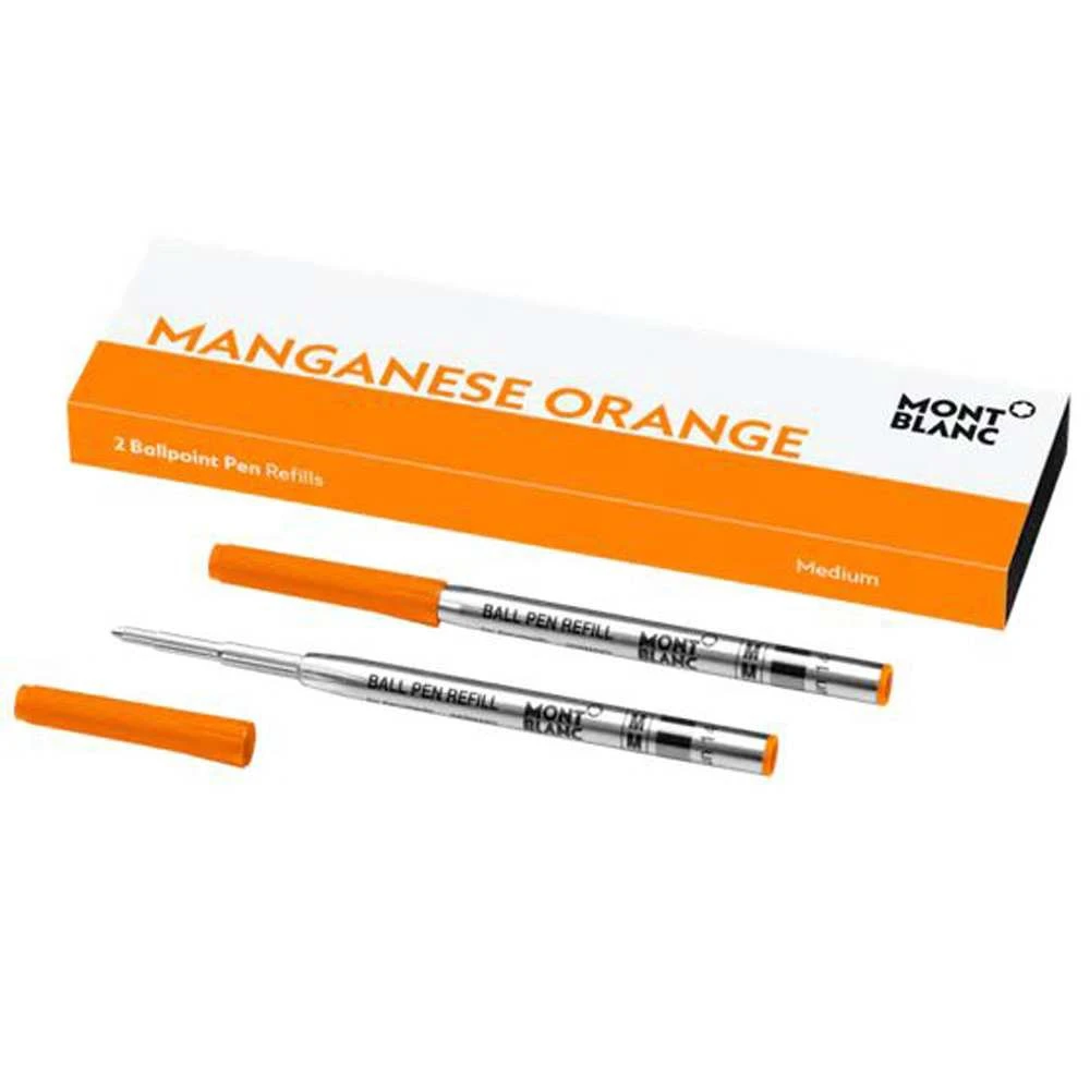 Montblanc Manganese Orange Ballpoint Pen Twin Pack Refill 3 Montblanc Manganese Orange Ballpoint Pen Twin Pack Refill