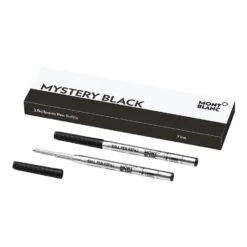 Montblanc Mystery Black Ballpoint Pen Twin Pack Refill- Fine Nib