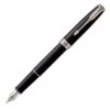 Parker Sonnet Black Lacquer Chrome Trim Fountain Pen -Office Supplies Store pa1125752med parker sonnet lacquer black palladium trim fountain pen