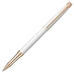 Caran D’Ache Leman Slim White/Rose Gold Rollerball Pen